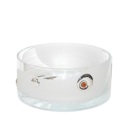 Owocarka zdobiona srebrem 925 i bursztynem