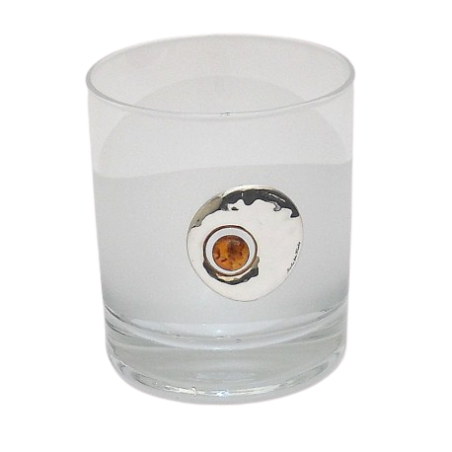 Szklanka do whisky zdobiona srebrem 925