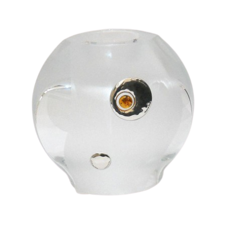 Świecznik zdobiony srebrem 925 i bursztynem