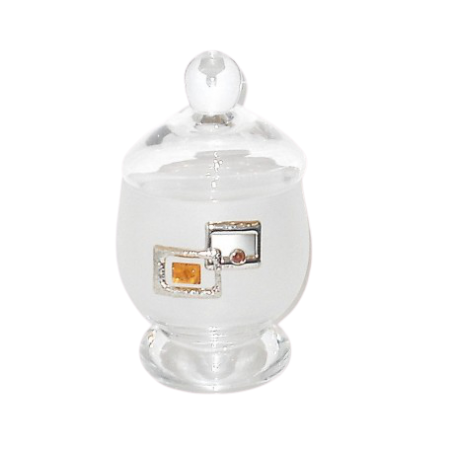 Cukiernica  zdobiona srebrem i bursztynem