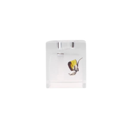 Świecznik zdobiony srebrem 925 i bursztynem