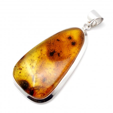 SREBRNY WISIOREK Z BURSZTYNEM