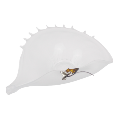 Owocarka zdobiona srebrem 925 i bursztynem