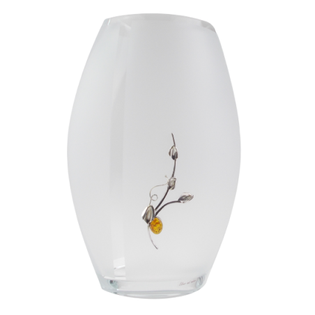 Wazon  zdobiony srebrem 925 i bursztynem