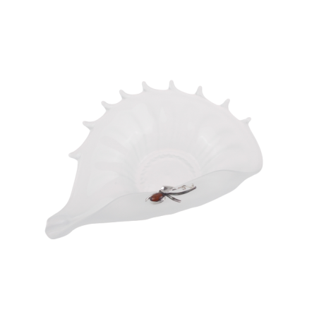 Owocarka zdobiona srebrem 925 i bursztynem