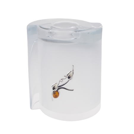 Świecznik-wazon zdobiony srebrem