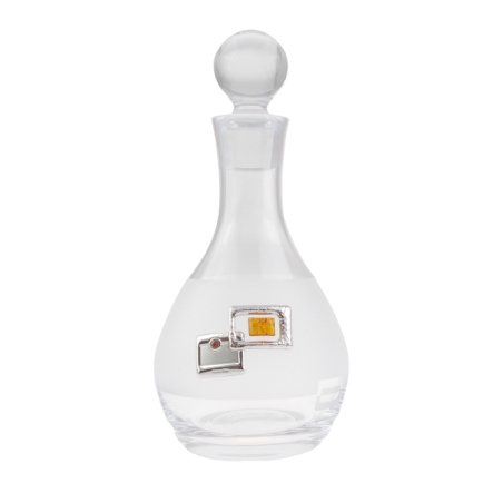 Karafka zdobiona srebrem 925 i bursztynem