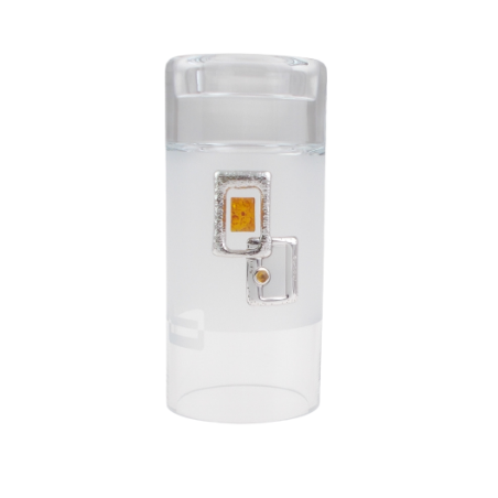 Świecznik zdobiony srebrem 925 i bursztynem