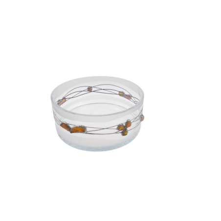 Owocarka Zdobiona Cyną I Bursztynem