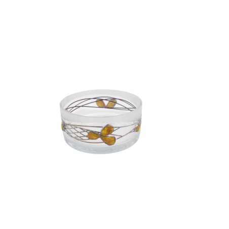 Owocarka Zdobiona Cyną I Bursztynem