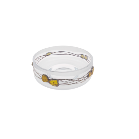 Owocarka zdobiony cyną i bursztynem