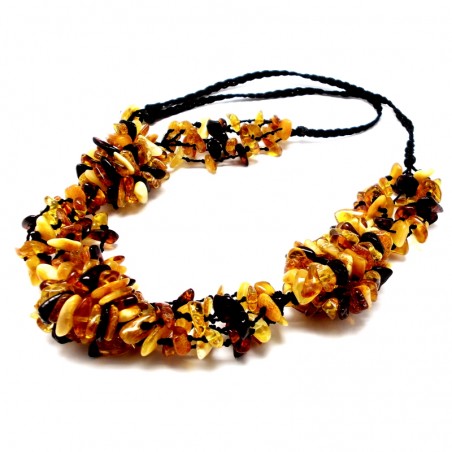 NASZYJNIK KORALE Z BURSZTYNU