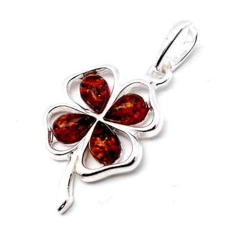 SREBRNY WISIOREK Z BURSZTYNEM KONICZYNKA