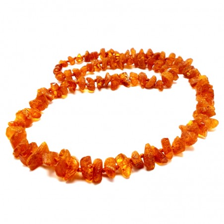 NASZYJNIK KORALE Z BURSZTYNU NIEOSZLIFOWANEGO