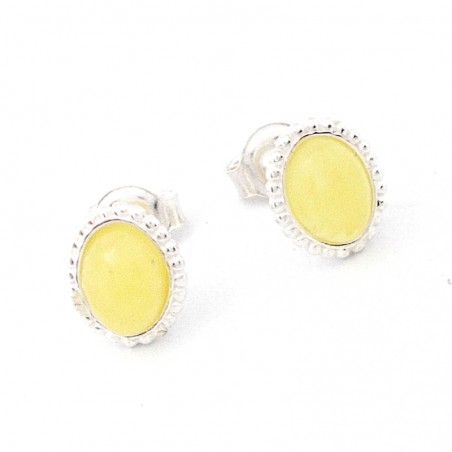 SREBRNE KOLCZYKI Z BURSZTYNEM