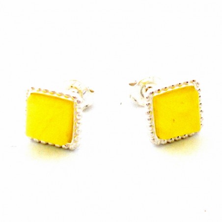 SREBRNE KOLCZYKI Z BURSZTYNEM