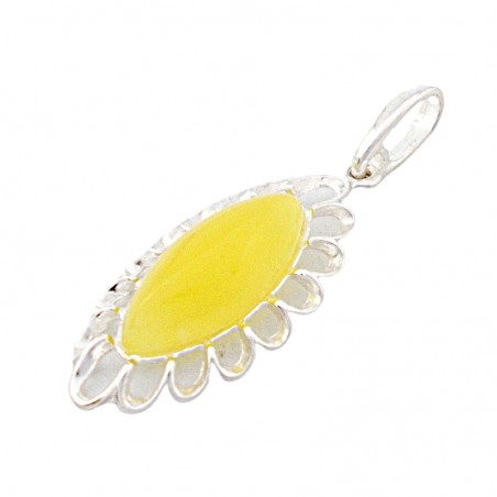 SREBRNY WISIOREK Z BURSZTYNEM