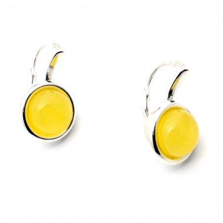 SREBRNE KOLCZYKI Z BURSZTYNEM