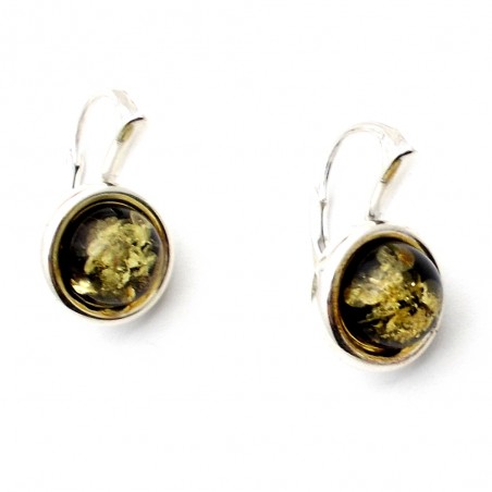 SREBRNE KOLCZYKI Z BURSZTYNEM BAŁTYCKIM