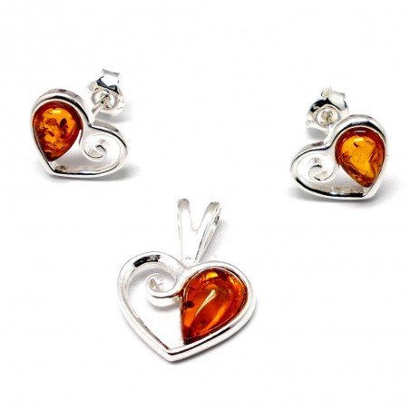 Biżuteria z bursztynu serca