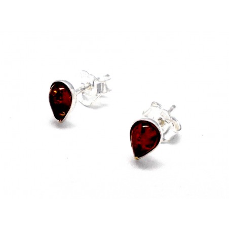 SREBRNE KOLCZYKI Z BURSZTYNEM