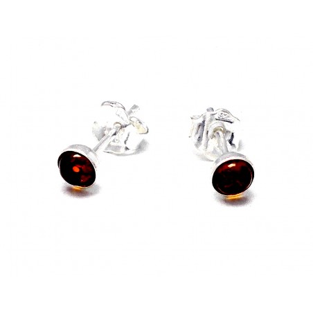 srebrne kolczyki z bursztynem