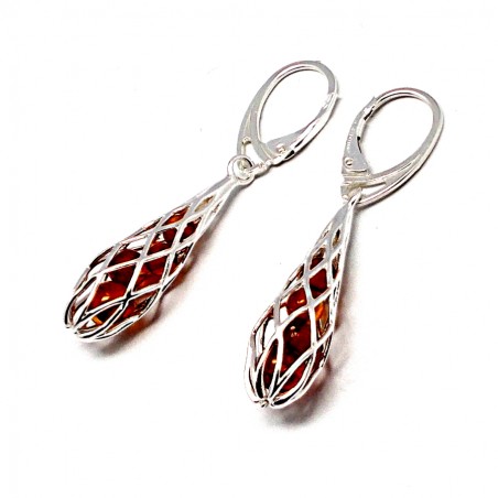 KOLCZYKI Z BURSZTYNEM BAŁTYCKIM