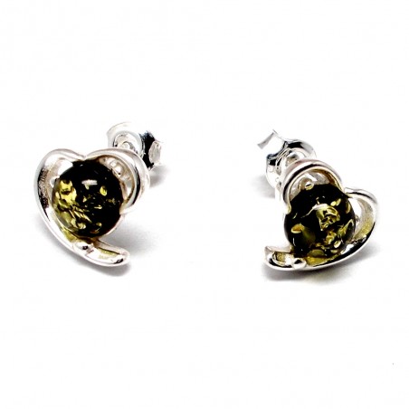 SREBRNE KOLCZYKI Z BURSZTYNEM BAŁTYCKIM