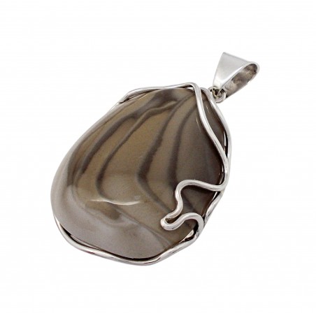 SREBRNY WISIOREK Z KRZEMIENIEM PASIASTYM