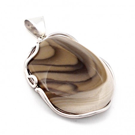 SREBRNY WISIOREK Z KRZEMIENIEM PASIASTYM