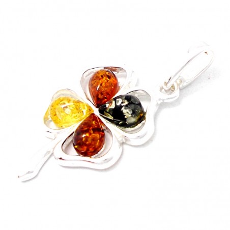 SREBRNY WISIOREK Z BURSZTYNEM