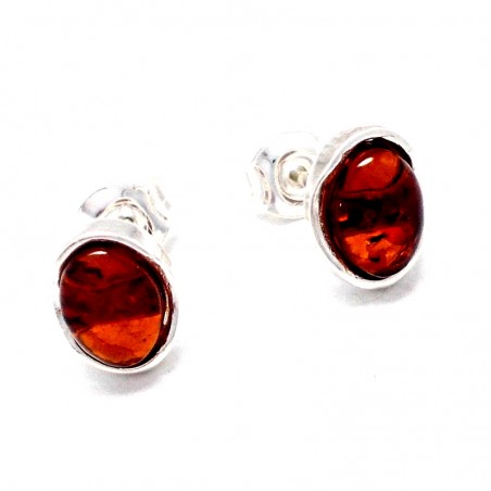 SRERNE KOLCZYKI Z BURSZTYNEM