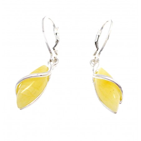 SREBRNE KOLCZYKI Z BURSZTYNEM