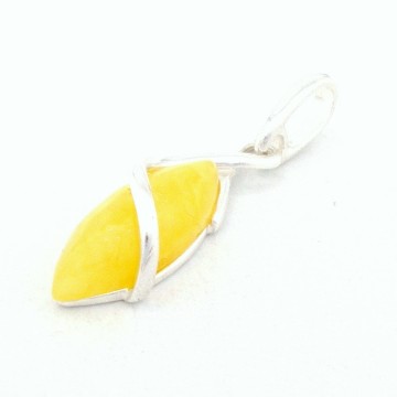 SREBRNY WISIOREK Z BURSZTYNEM