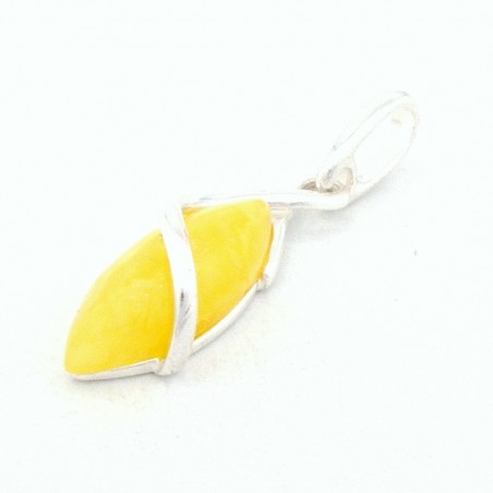 SREBRNY WISIOREK Z BURSZTYNEM