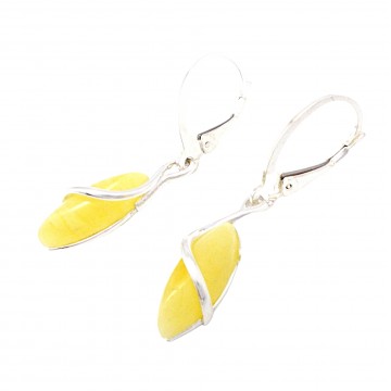 SREBRNY WISIOREK Z BURSZTYNEM