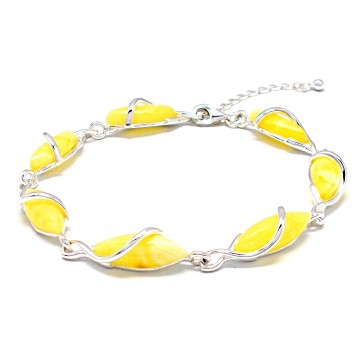 SREBRNY WISIOREK Z BURSZTYNEM