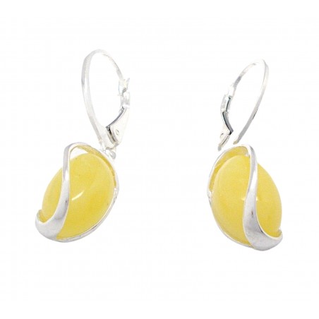 SREBRNE KOLCZYKI Z BURSZTYNEM