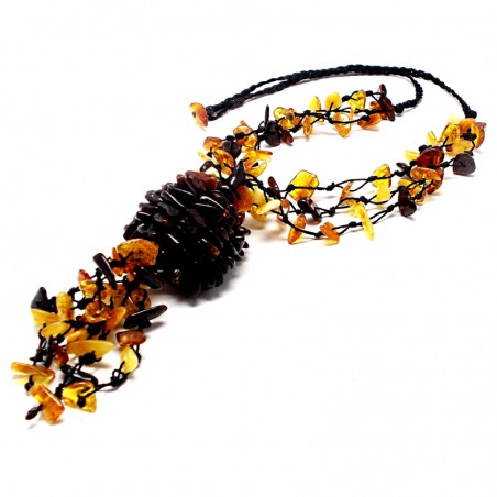 NASZYJNIK KORALE Z BURSZTYNU