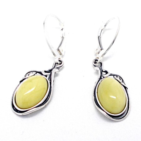 SREBRNE KOLCZYKI Z BURSZTYNEM