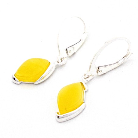 SREBRNE KOLCZYKI Z BURSZTYNEM