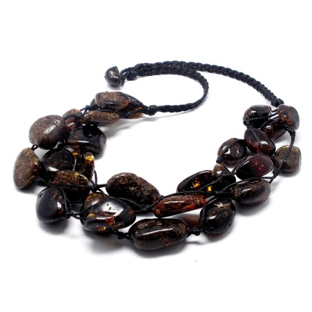 NASZYJNIK KORALE Z BURSZTYNU