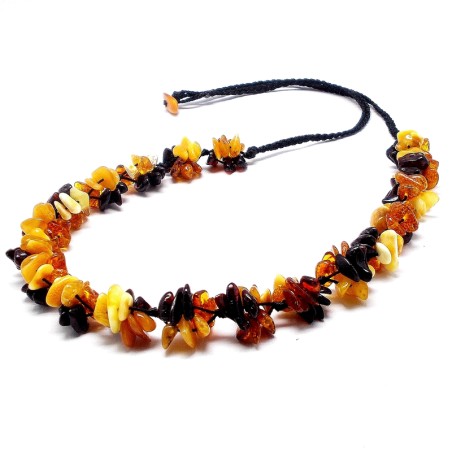 NASZYJNIK KORALE Z BURSZTYNU