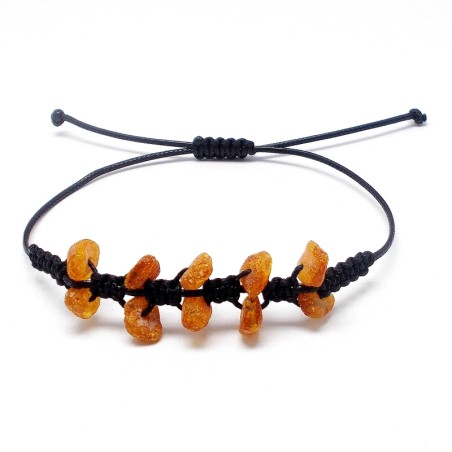 BRANSOLETKA Z BURSZTYNEM NIEOSZLIFOWANYM