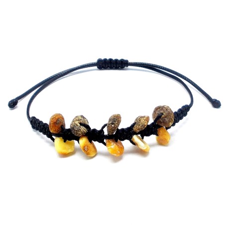 BRANSOLETKA Z BURSZTYNU NIEOSZLIFOWANEGO