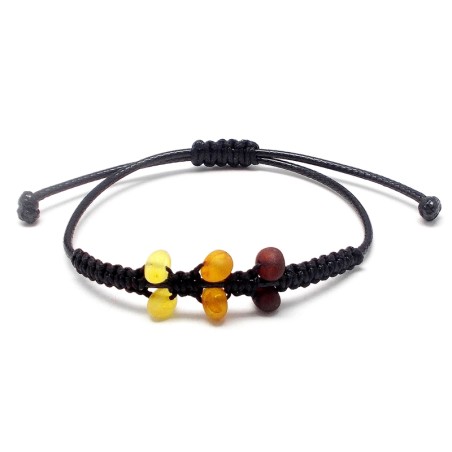 BRANSOLETKA Z BURSZTYNEM NIEOSZLIFOWANYM