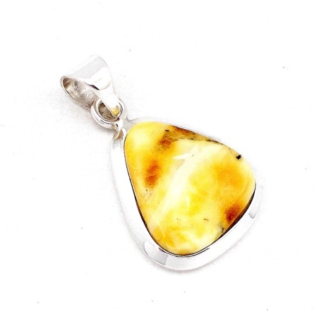 SREBRNY WISIOREK Z BURSZTYNEM BAŁTYCKIM