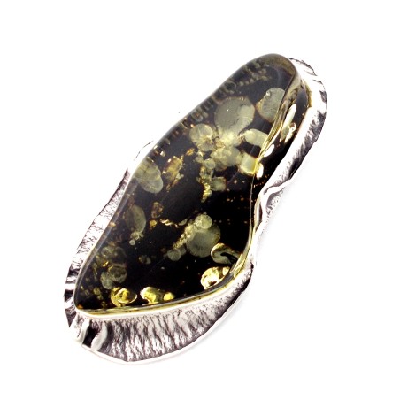 WISIOREK SREBRNY Z BURSZTYNEM