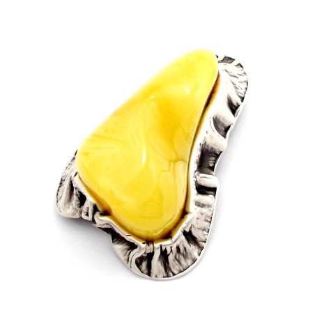 SREBRNY WISIOR Z BURSZTYNEM