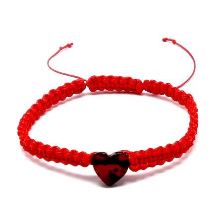 BRANSOLETKA Z SERCEM Z BURSZTYNU